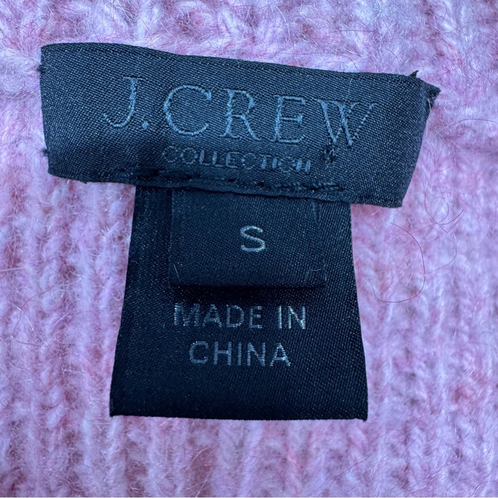 J Crew Cable Knit Tunic Sweater  Cashmere Mohair Womens Size S Pink Oversized - Picture 9 of 14